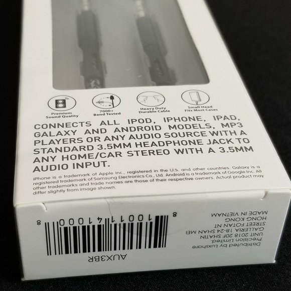 Audio Cable - Braided Cable - Heavy Duty - 3 FT - 3.5 MM -NEW - Picture 4 of 5